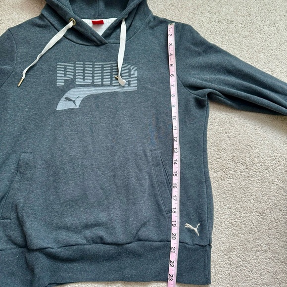 ๐ด 3 for $15 PUMA Dark Gray Heather Womens Fleece Logo Hoodie Size Large EUC - Picture 8 of 10